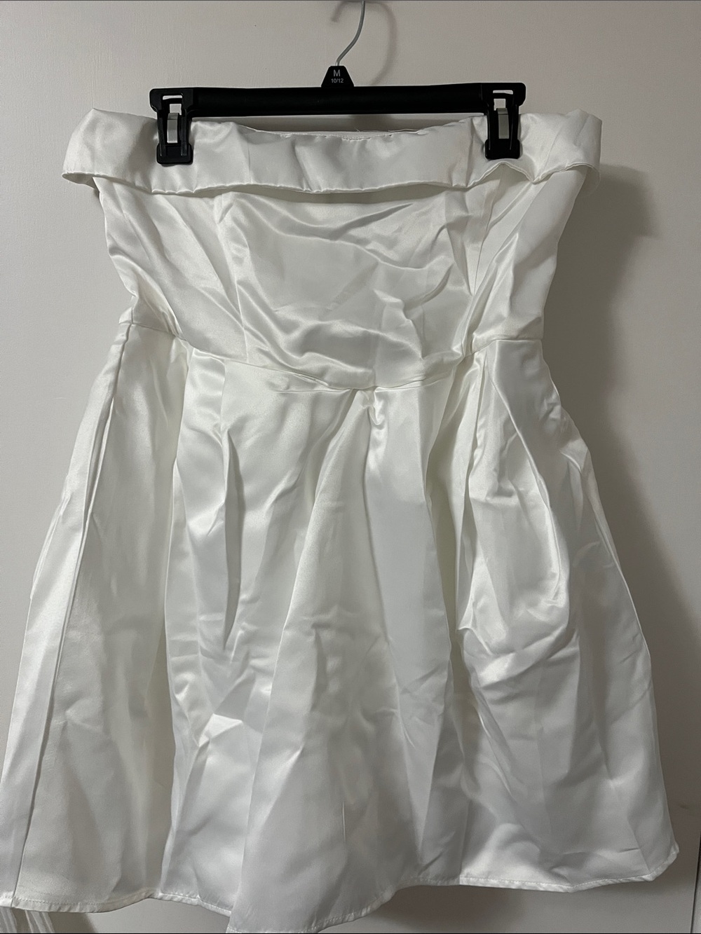 Strapless White Satin Party Dress